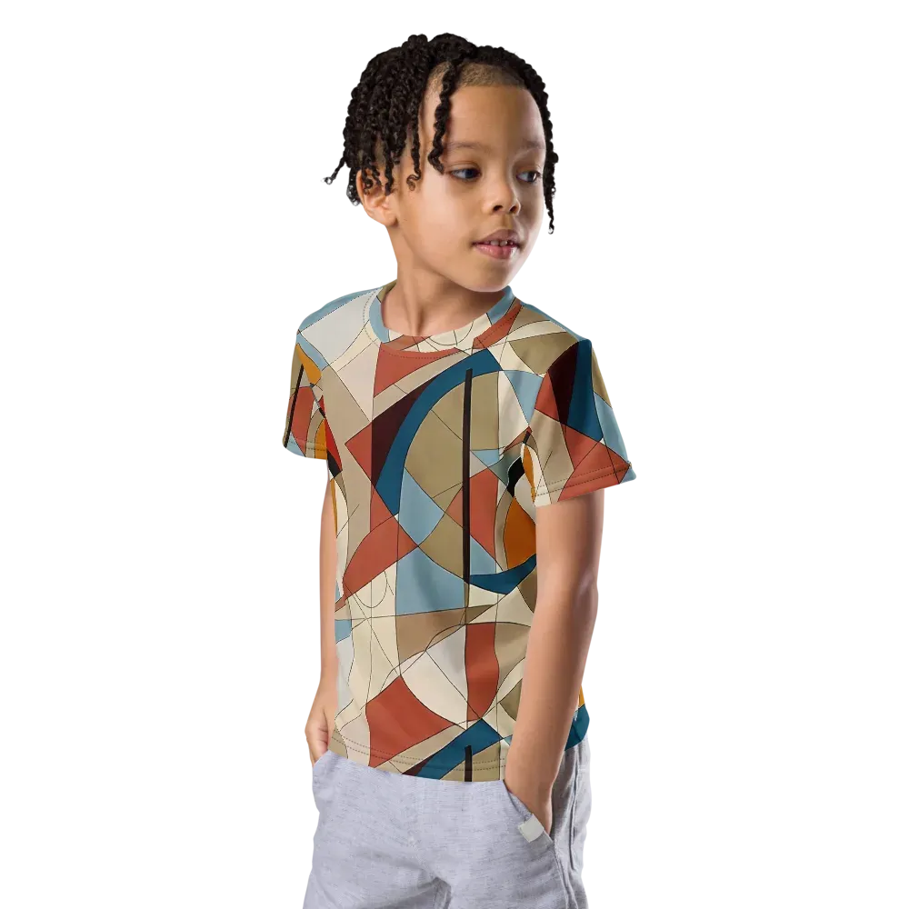 Chromatic Bauhaus on Kids Crew Neck T-Shirt — Left Front