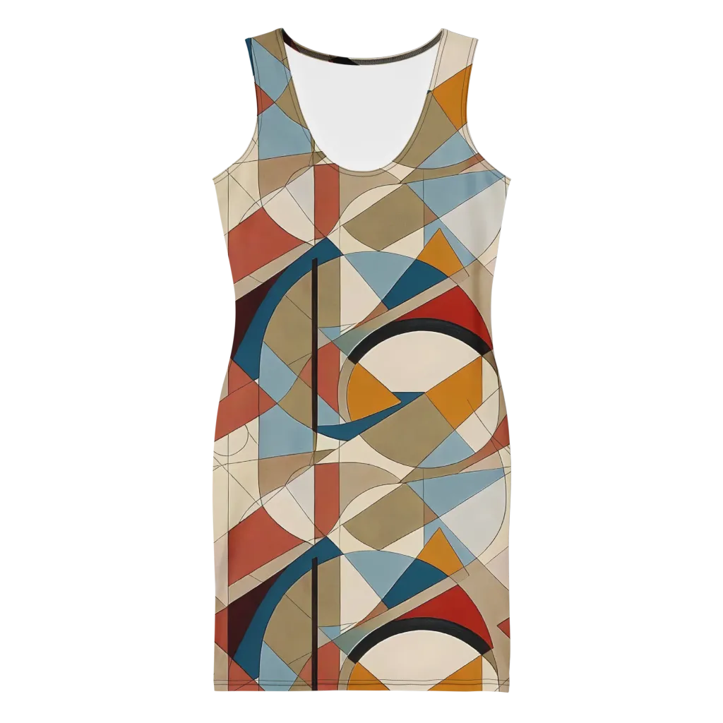 Chromatic Bauhaus on Bodycon Dress — Front