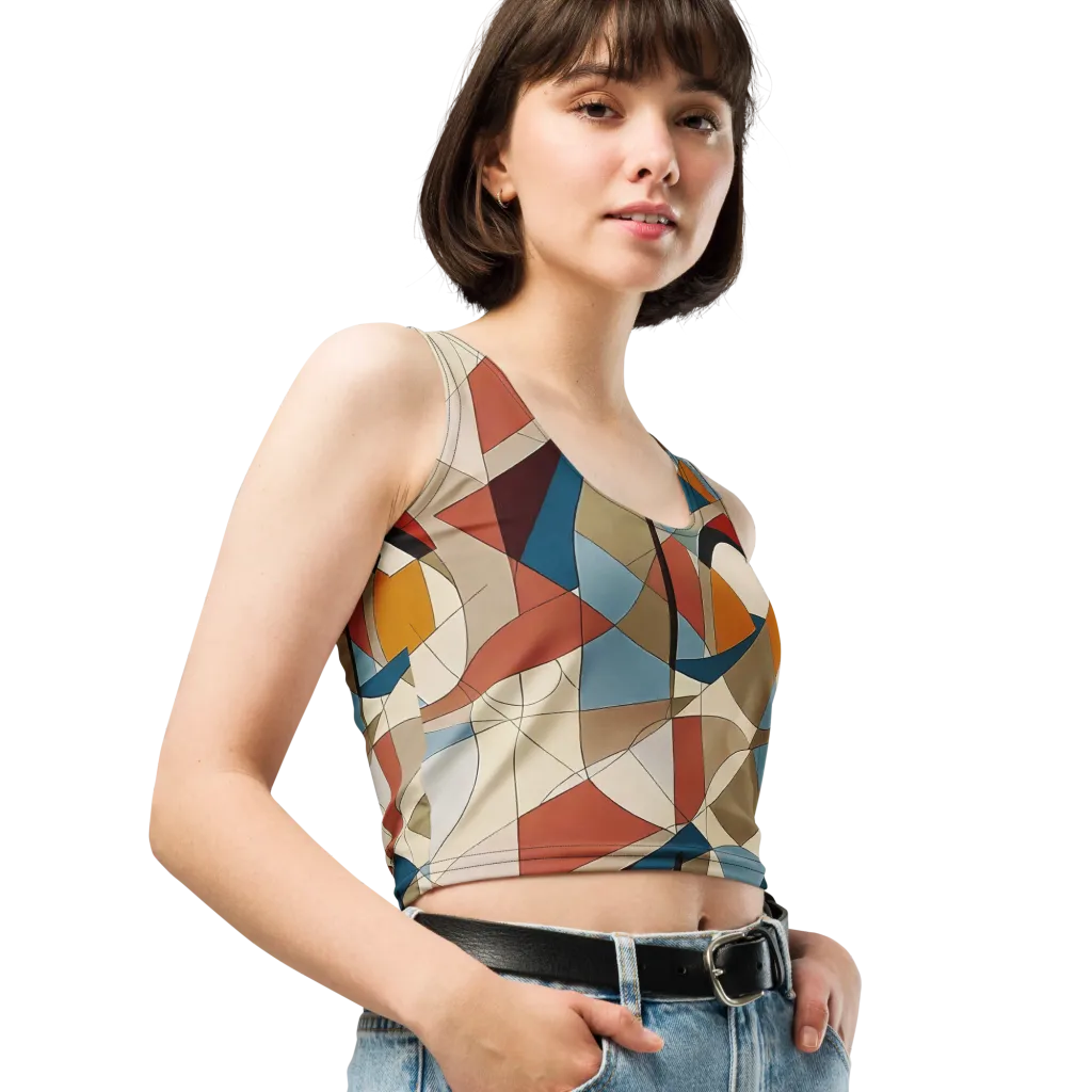 Chromatic Bauhaus on Crop Top — Right Front