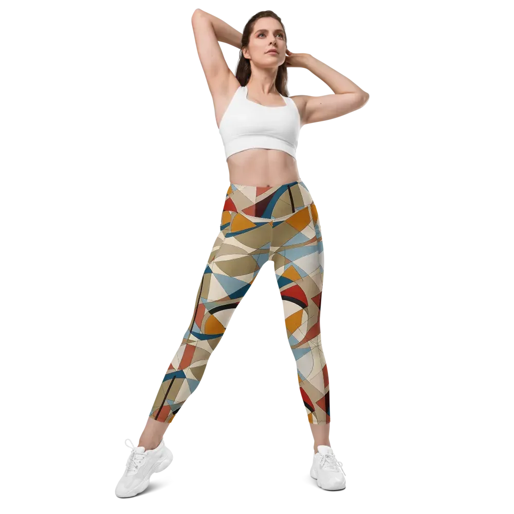 Chromatic Bauhaus on Leggings with Pockets — Front