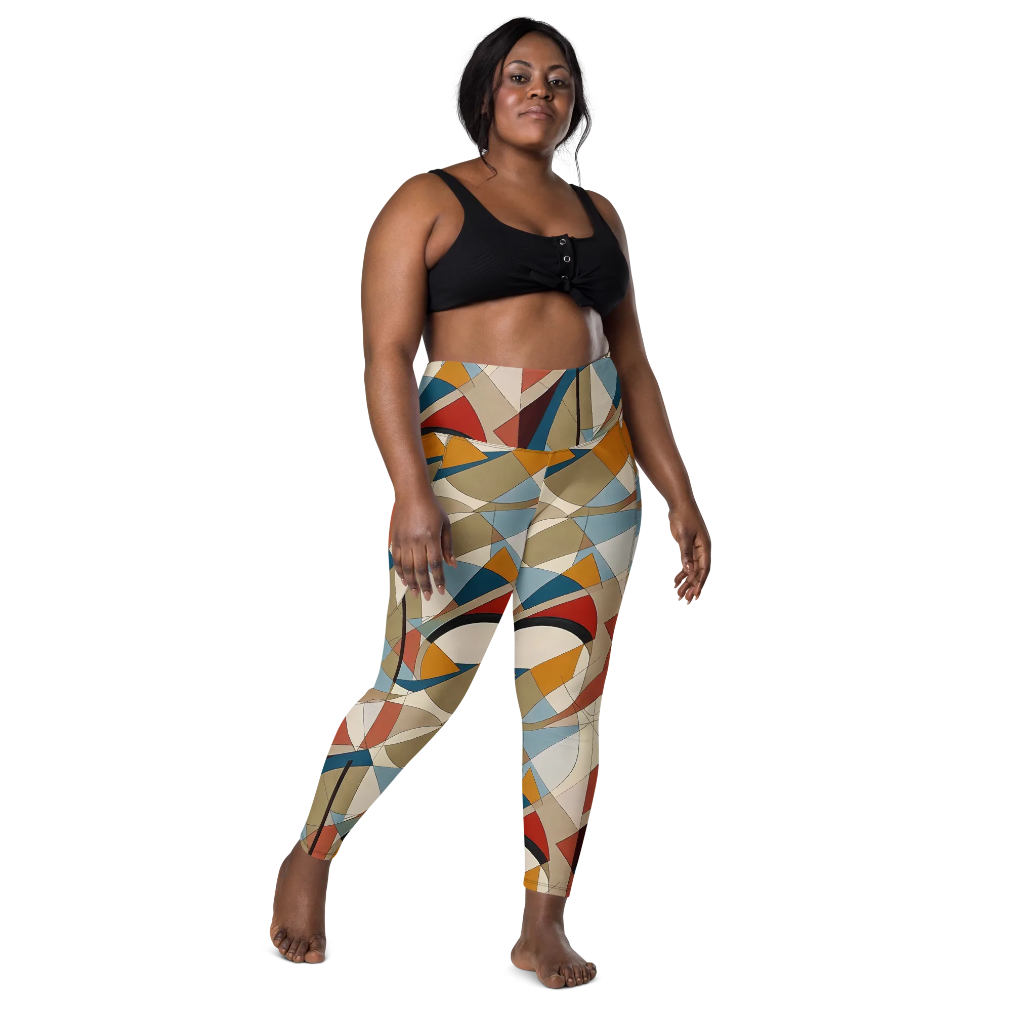 Chromatic Bauhaus on Leggings with Pockets — Front