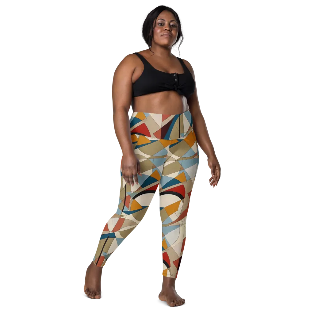 Chromatic Bauhaus on Leggings with Pockets — Front