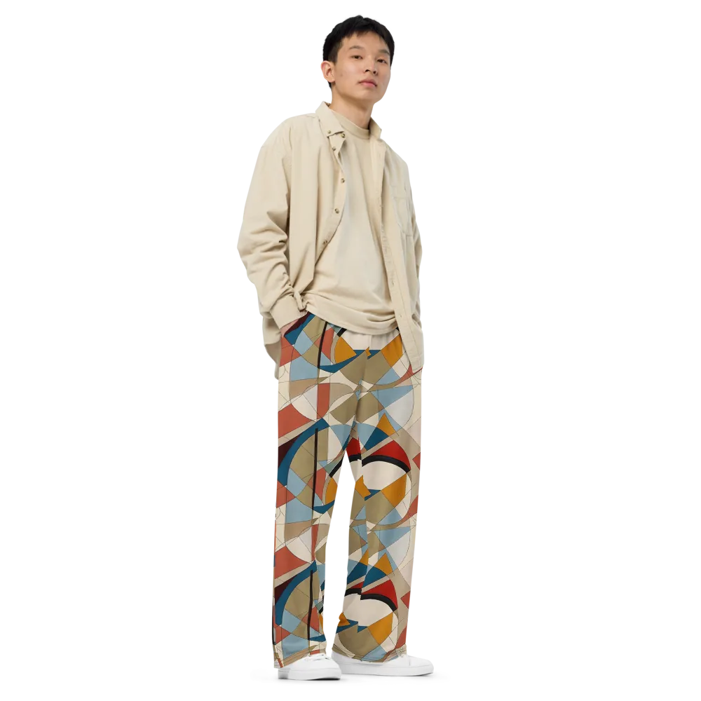 Chromatic Bauhaus on Wide-Leg Pants — Right Front