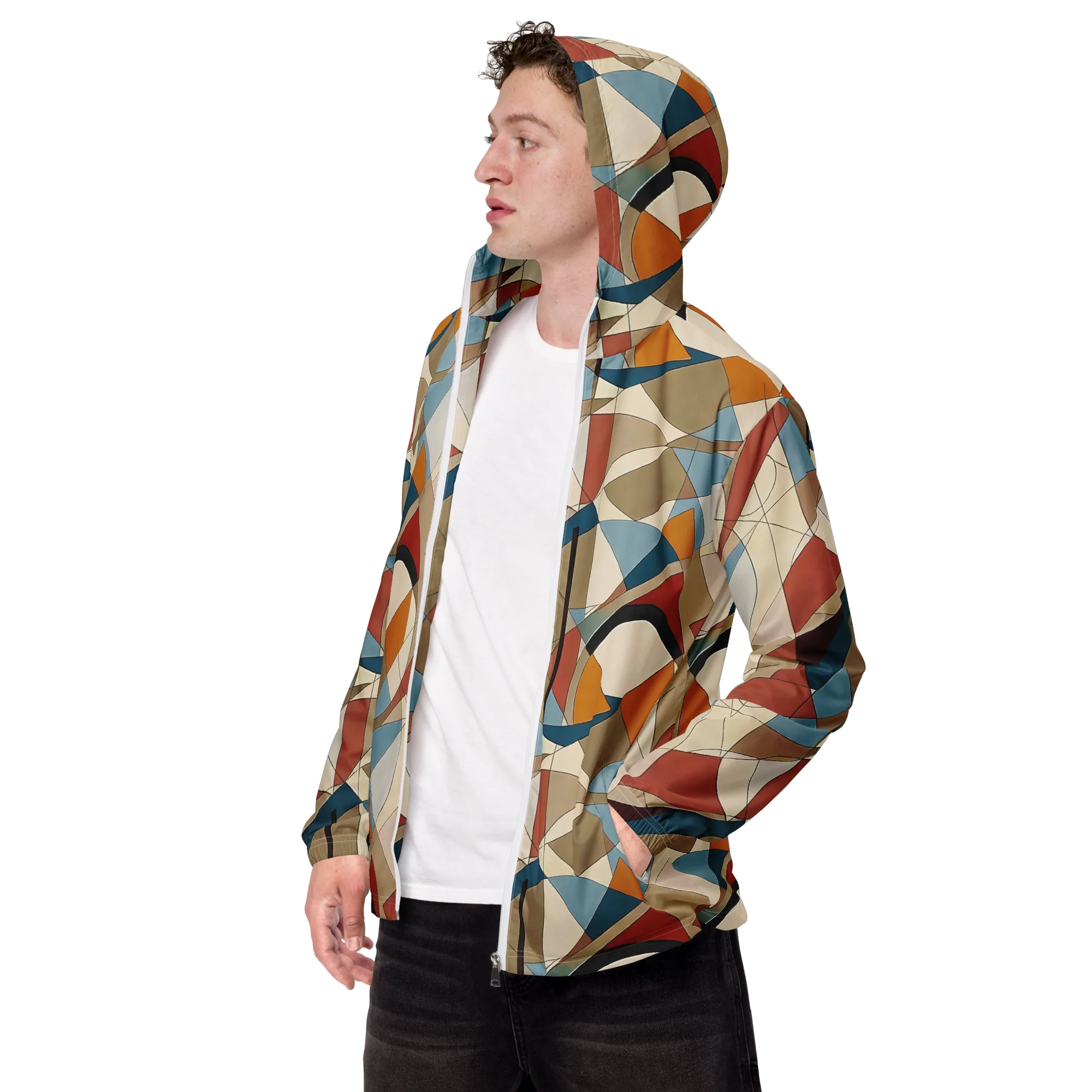 Chromatic Bauhaus on Men's Windbreaker — Left Front