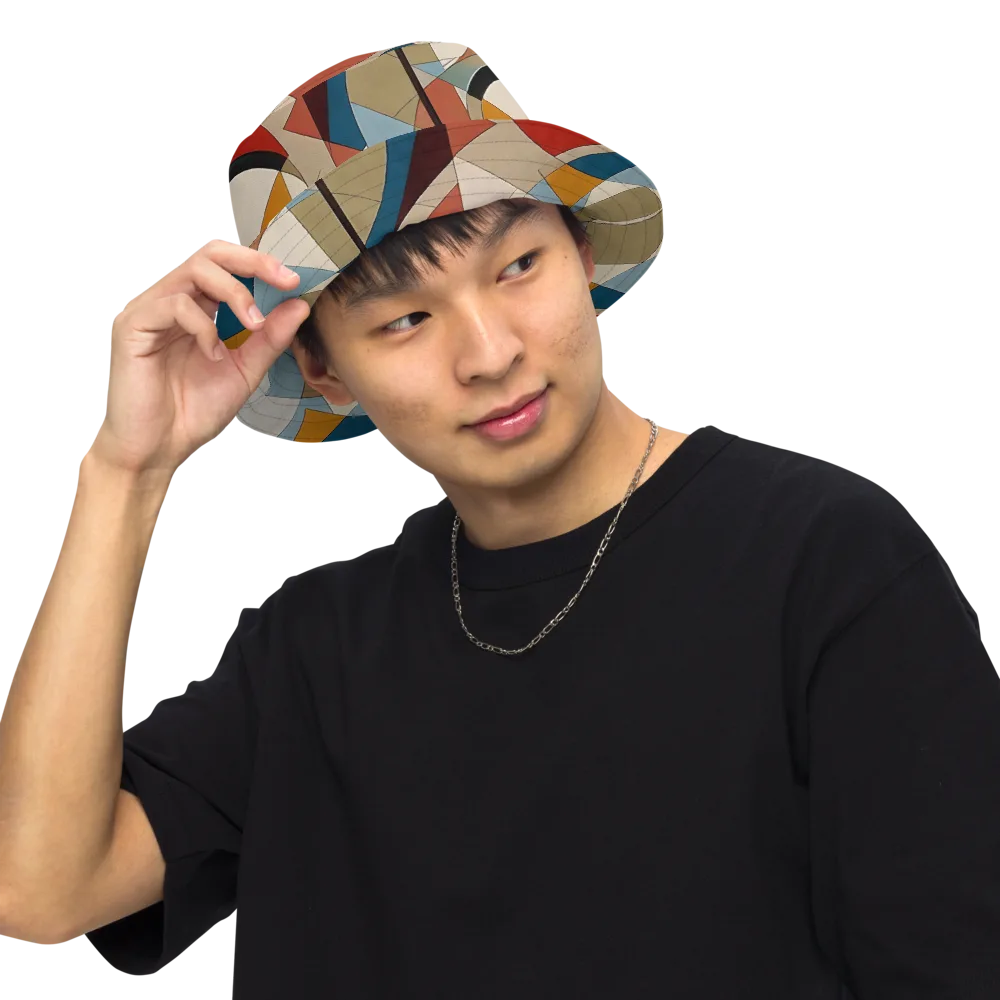 Chromatic Bauhaus on Reversible Bucket Hat — Front Inside