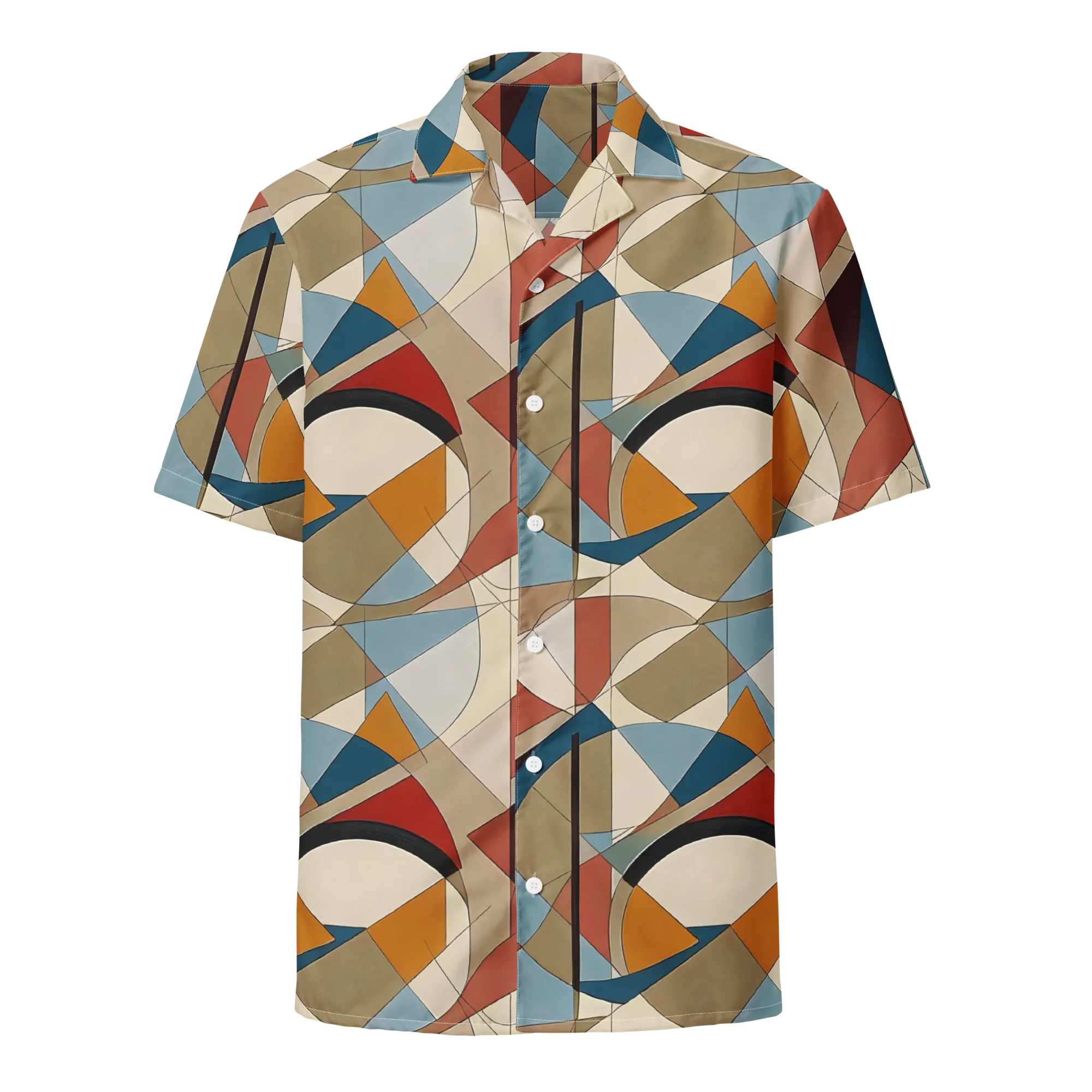 Chromatic Bauhaus on Button Shirt — Front