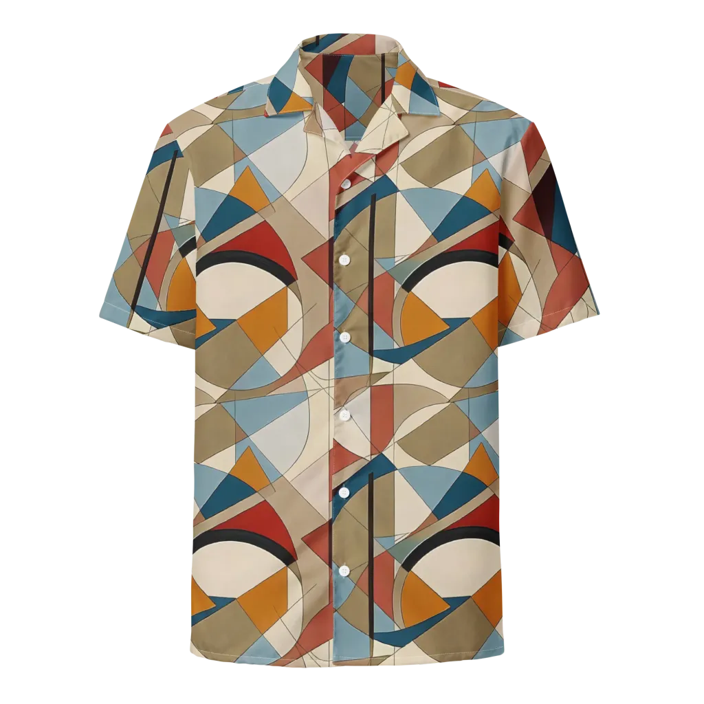 Chromatic Bauhaus on Button Shirt — Front