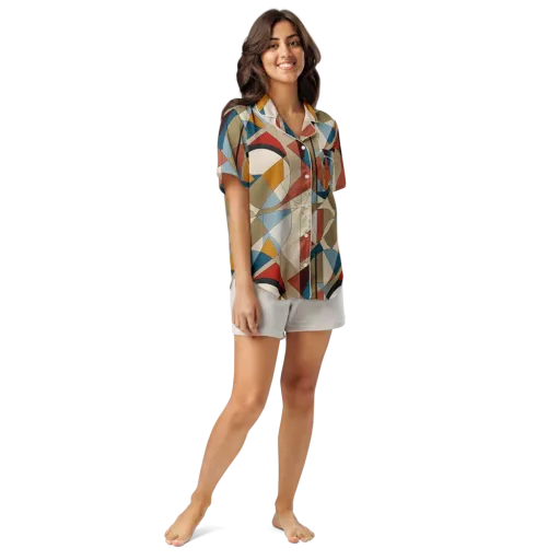 Chromatic Bauhaus on a Women's Short Sleeve Pajama Top