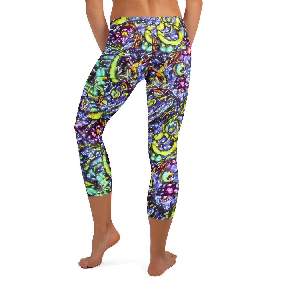 Vivid Whirlpool on Capri Leggings — Back