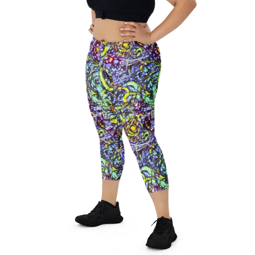 Vivid Whirlpool on a Capri Leggings