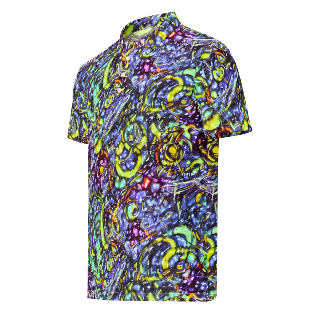 Vivid Whirlpool on Men's Slim Fit Polo Shirt — Left Front