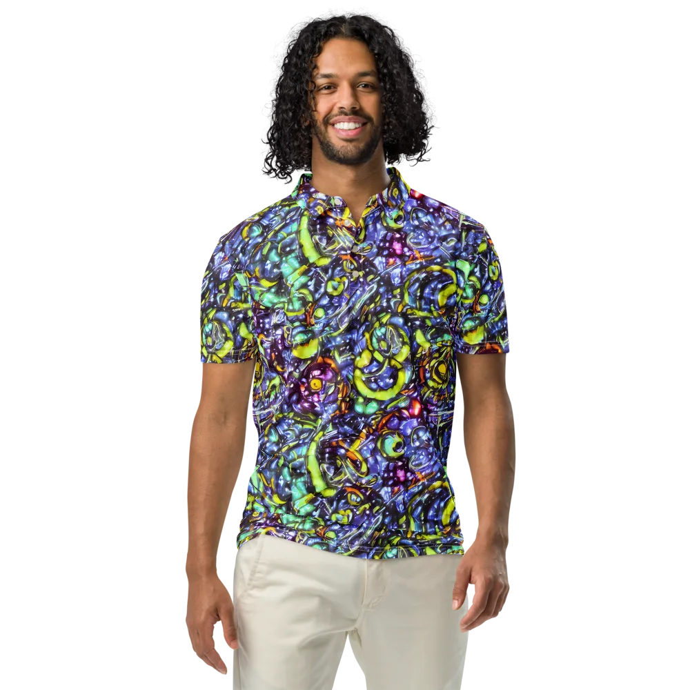 Vivid Whirlpool on Men's Slim Fit Polo Shirt — Front