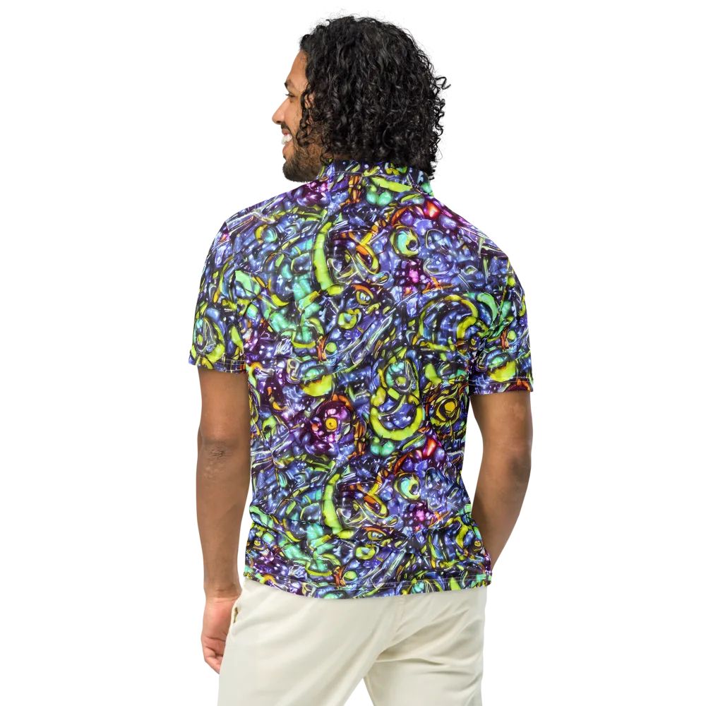 Vivid Whirlpool on Men's Slim Fit Polo Shirt — Back