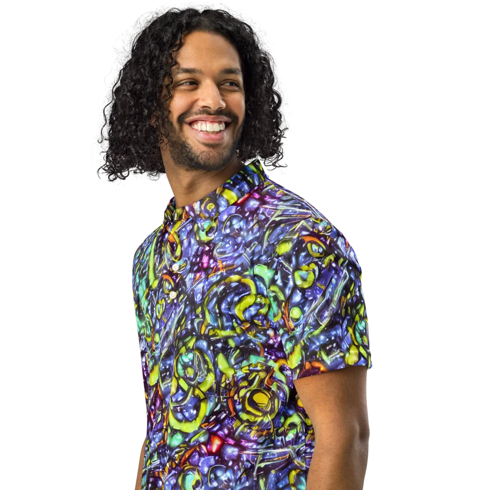 Vivid Whirlpool on Men's Slim Fit Polo Shirt — Left Front