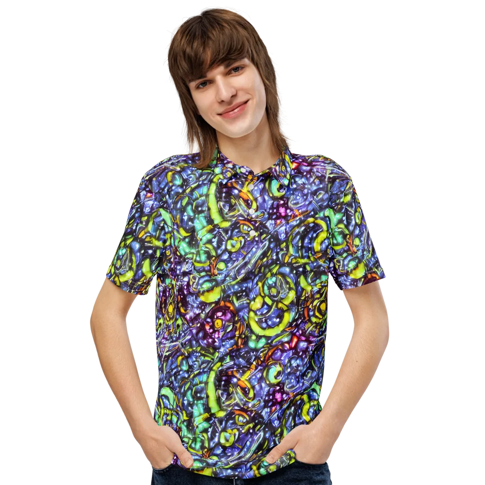 Vivid Whirlpool on Men's Slim Fit Polo Shirt — Front