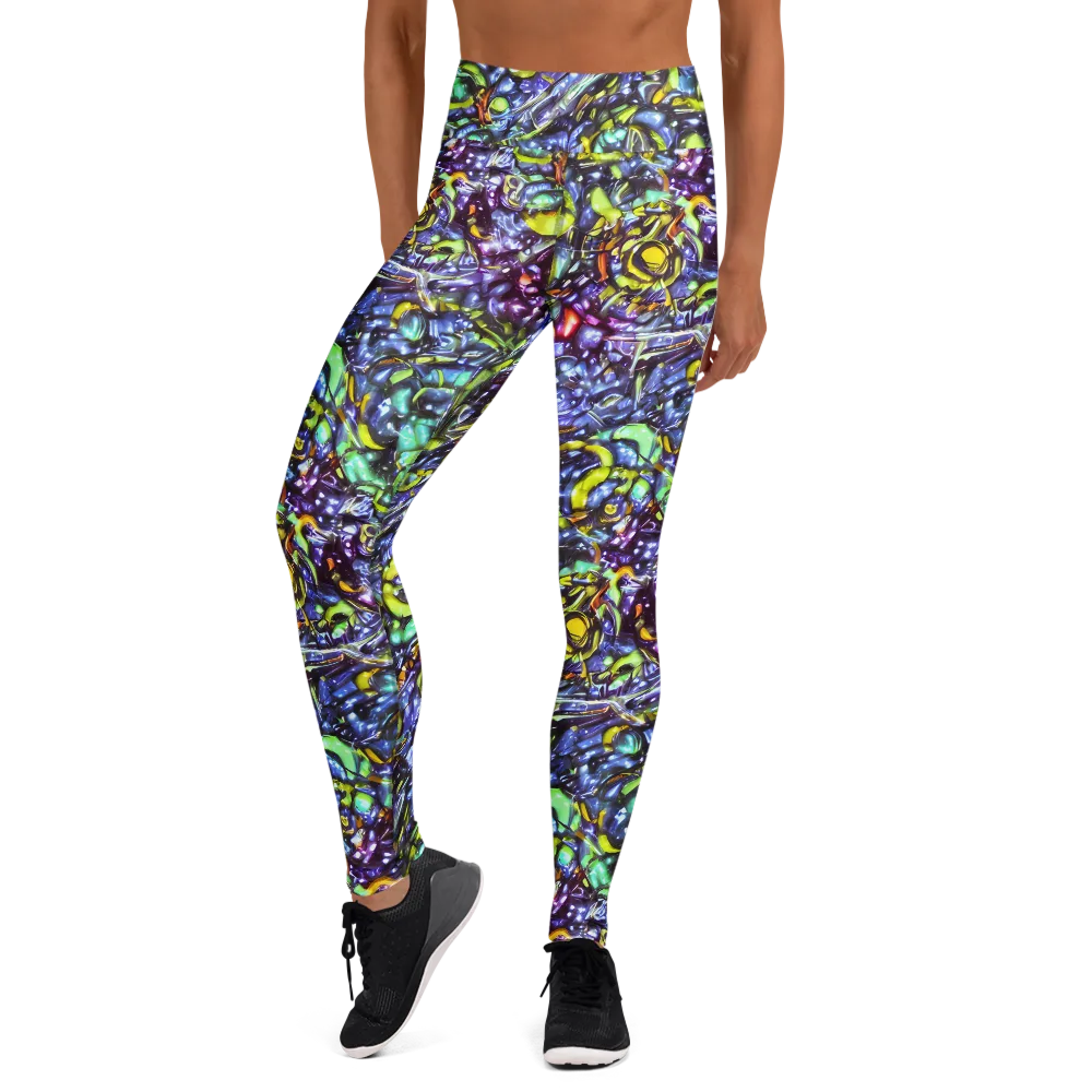 Vivid Whirlpool on Yoga Leggings — Front