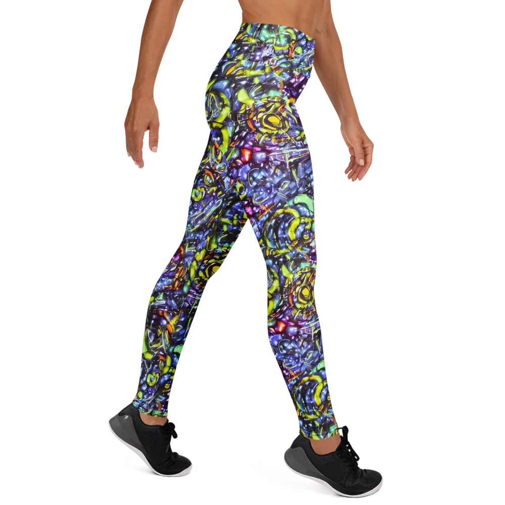 Vivid Whirlpool on Yoga Leggings — Right