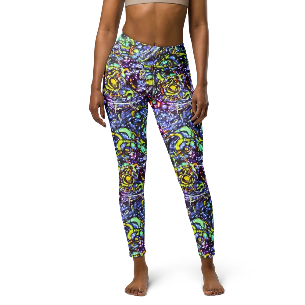 Vivid Whirlpool on Yoga Leggings — Front