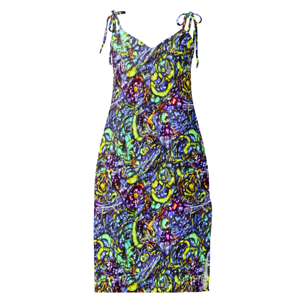 Vivid Whirlpool on Slip Dress — Front