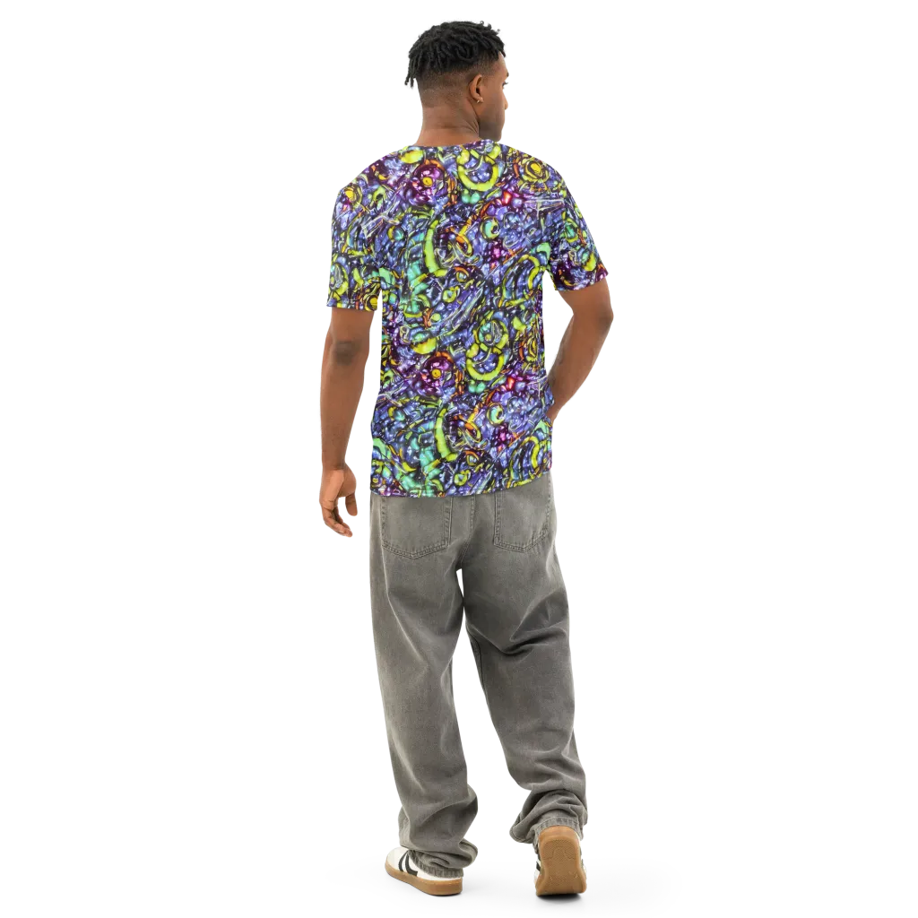Vivid Whirlpool on Men's Cotton Crew Neck T-Shirt — Back