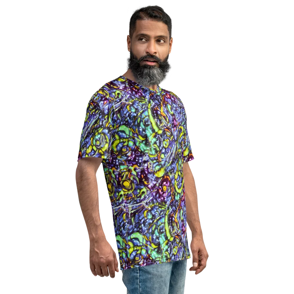 Vivid Whirlpool on Men's Crew Neck T-Shirt — Right