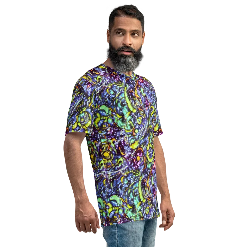 Vivid Whirlpool on Men's Crew Neck T-Shirt — Right