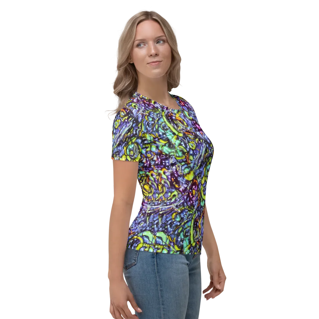 Vivid Whirlpool on Women's Crew Neck T-Shirt — Right