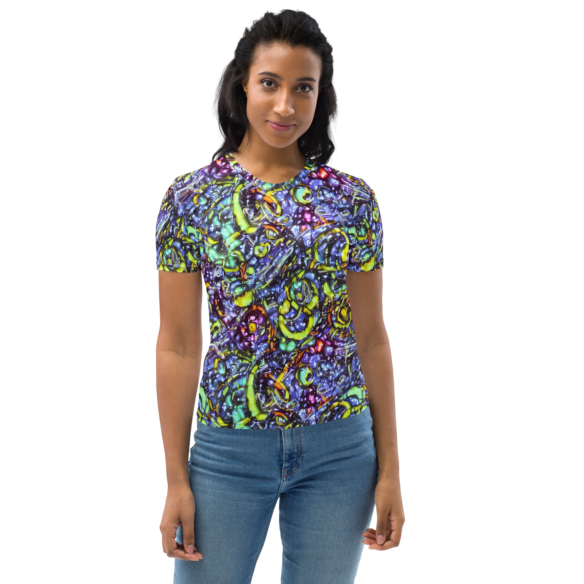 Vivid Whirlpool on Women's Crew Neck T-Shirt — Front