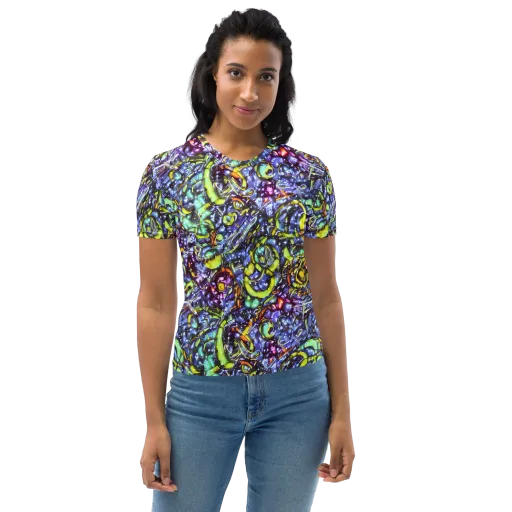Vivid Whirlpool on a Women's Crew Neck T-Shirt