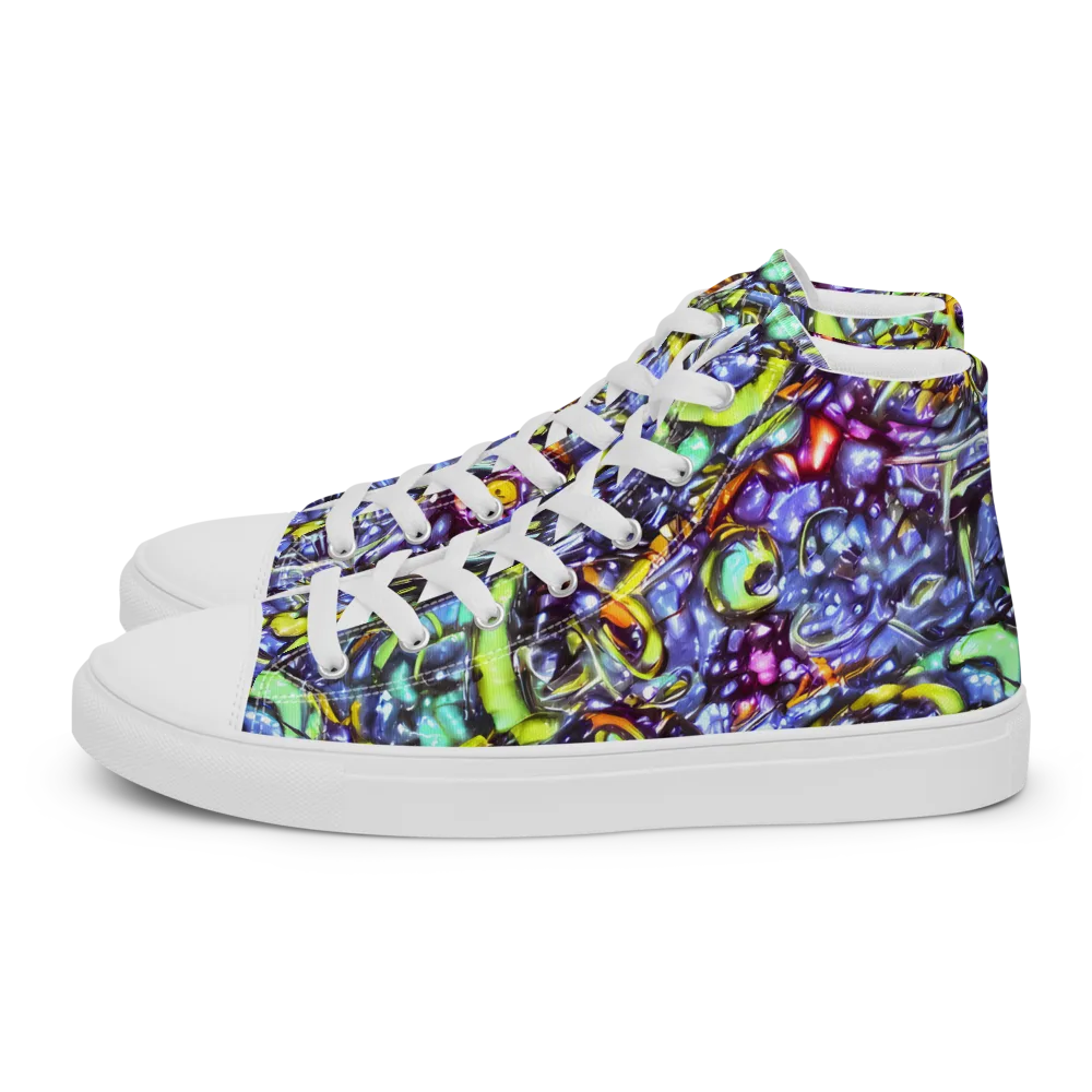 Vivid Whirlpool on Women's High Top Canvas Shoes — Left