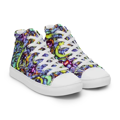 Vivid Whirlpool on a Women's High Top Canvas Shoes
