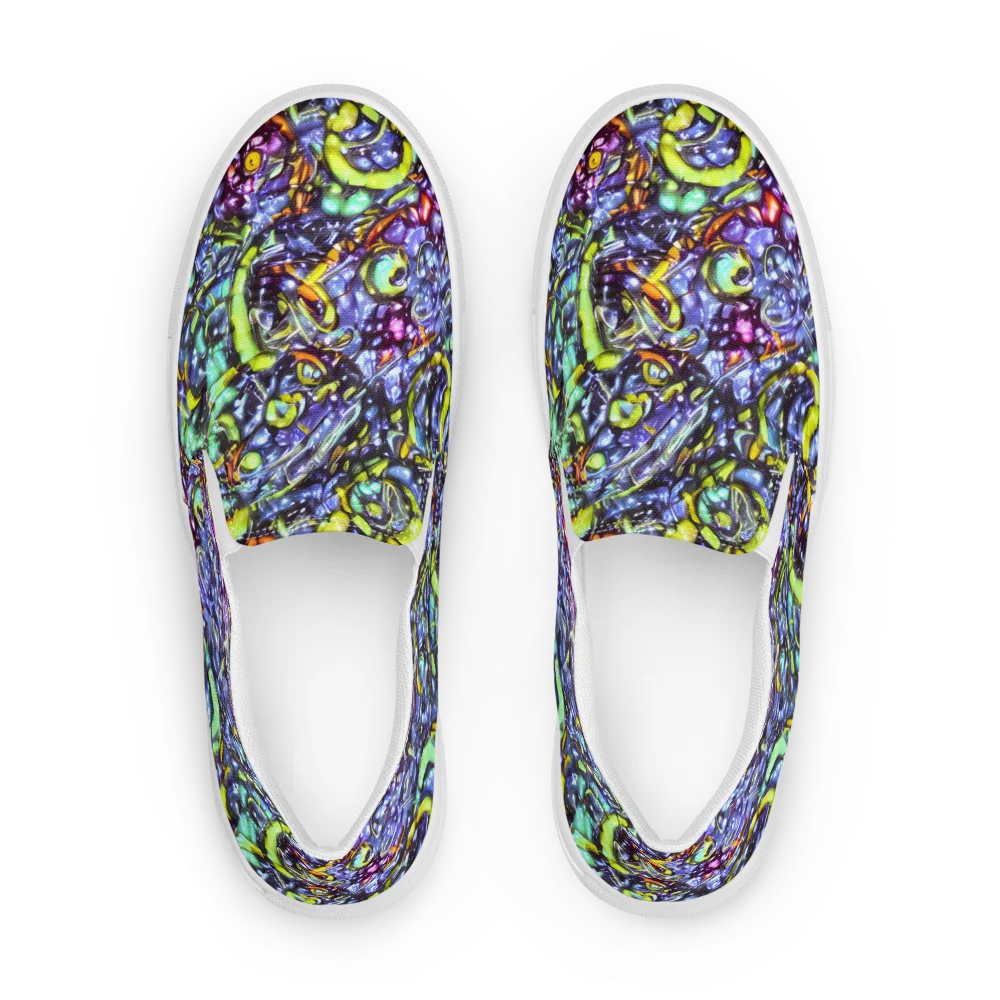 Vivid Whirlpool on Men's Slip-On Canvas Shoes — Front