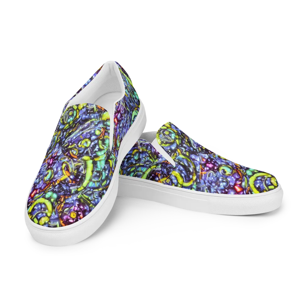 Vivid Whirlpool on Men's Slip-On Canvas Shoes — Left Front