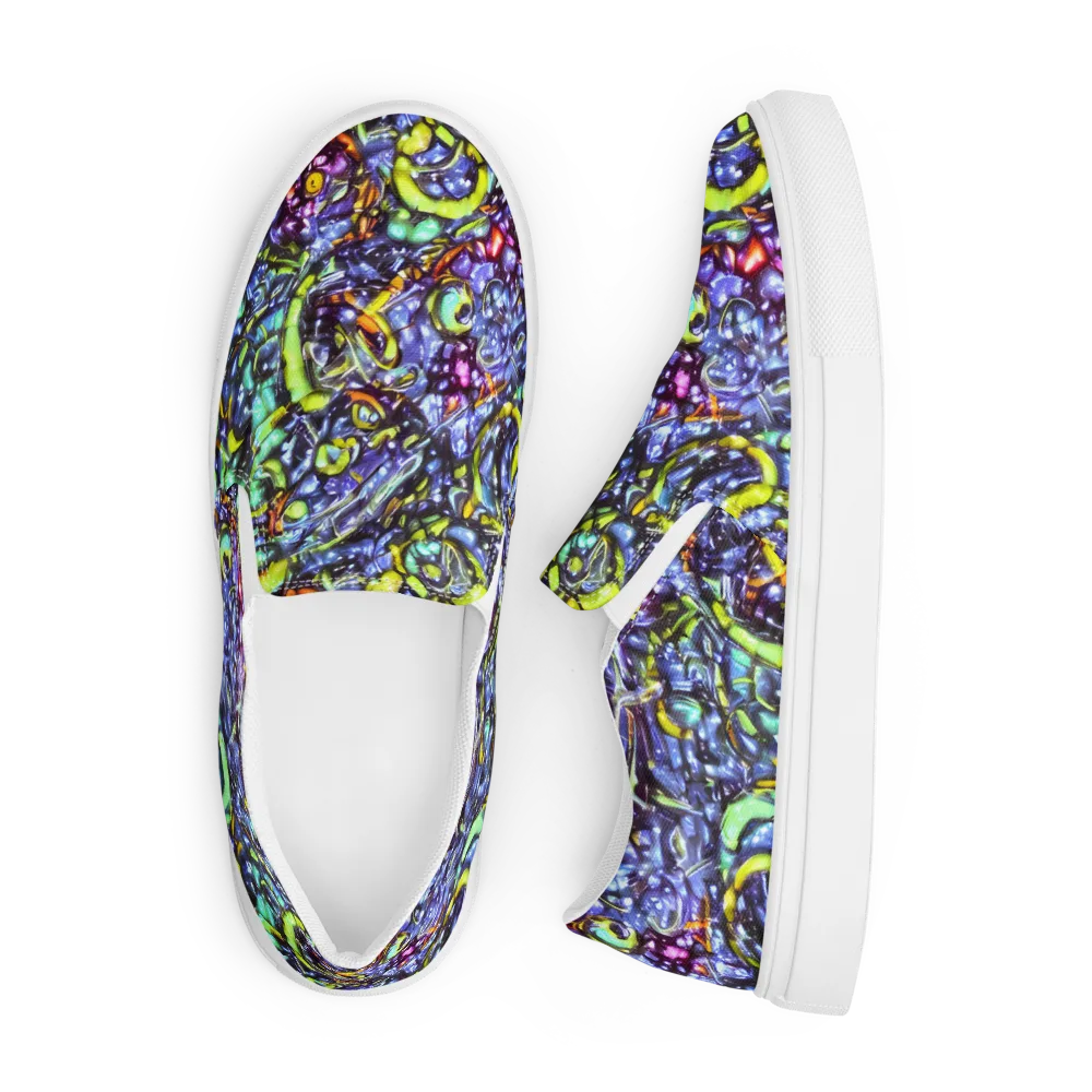 Vivid Whirlpool on Men's Slip-On Canvas Shoes — Front