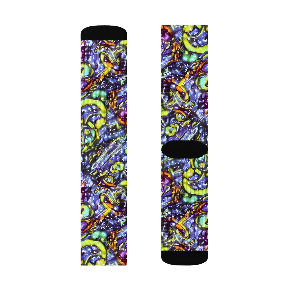Vivid Whirlpool on Socks — Left Sock