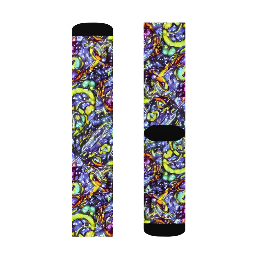 Vivid Whirlpool on Socks — Right Sock