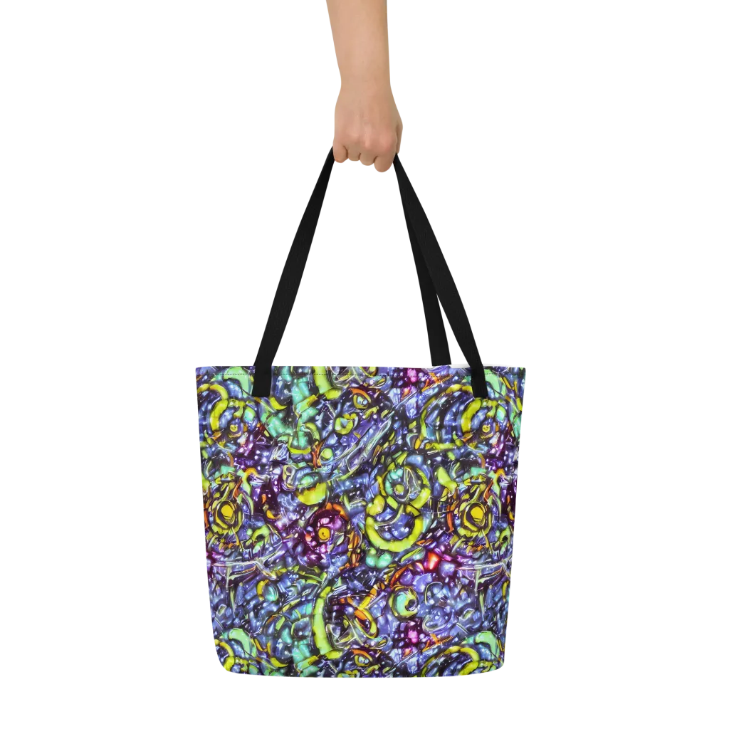 Vivid Whirlpool on Large Tote Bag W/ Pocket — Front