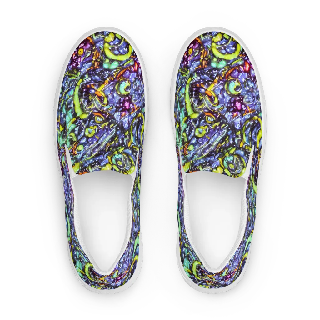 Vivid Whirlpool on Women's Slip-On Canvas Shoes — Front