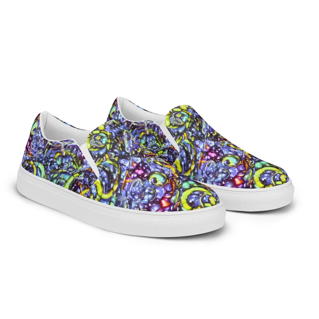 Vivid Whirlpool on Women's Slip-On Canvas Shoes — Right Front