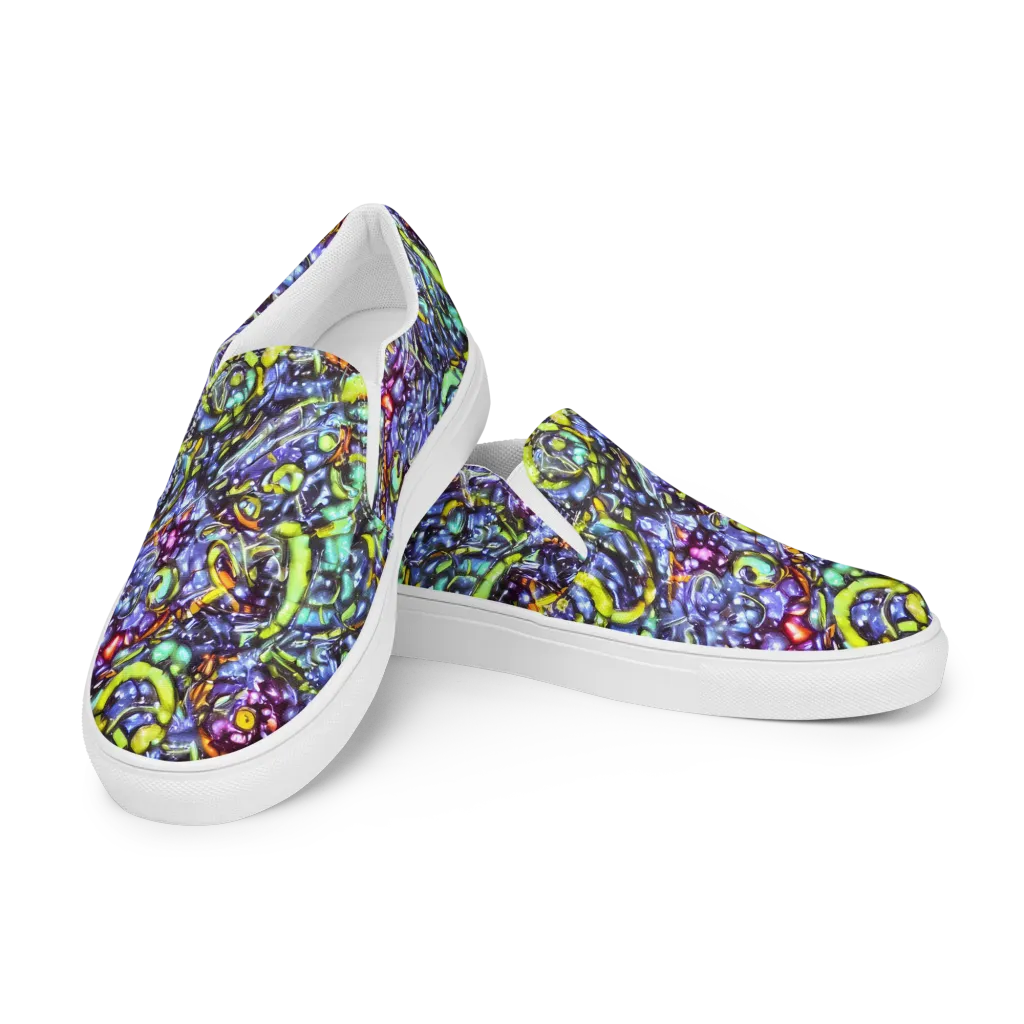 Vivid Whirlpool on Women's Slip-On Canvas Shoes — Left Front