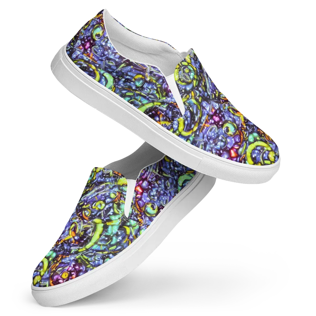 Vivid Whirlpool on Women's Slip-On Canvas Shoes — Front
