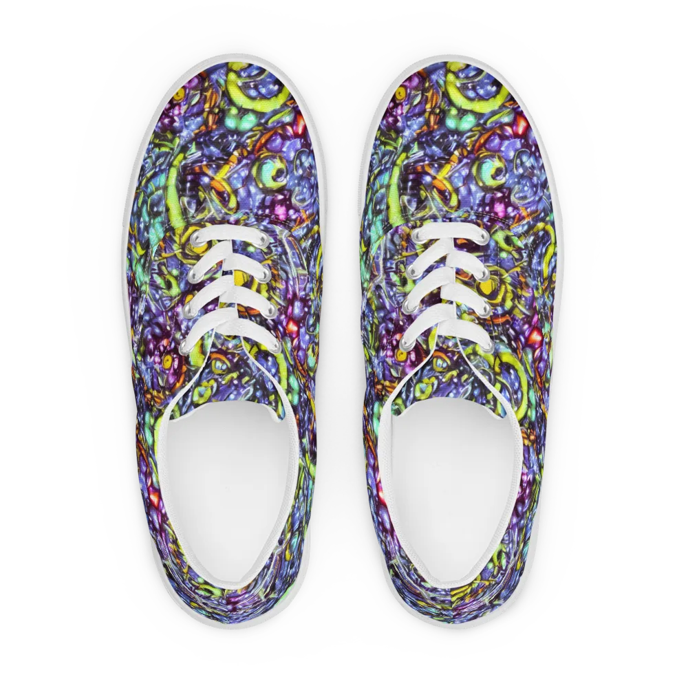Vivid Whirlpool on Men's Lace-Up Canvas Shoes — Front