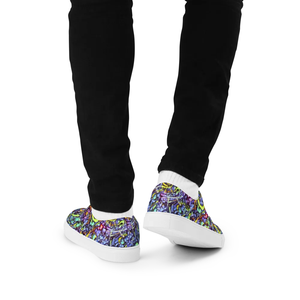 Vivid Whirlpool on Men's Lace-Up Canvas Shoes — Back