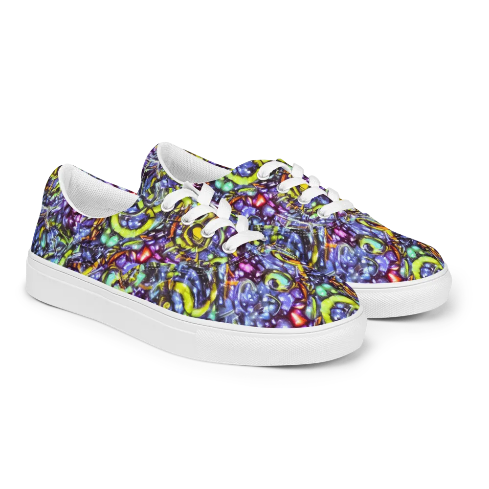 Vivid Whirlpool on Men's Lace-Up Canvas Shoes — Right Front