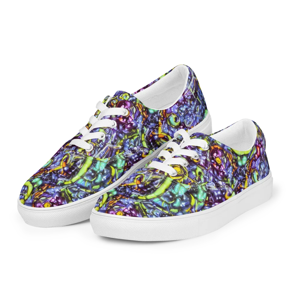 Vivid Whirlpool on Men's Lace-Up Canvas Shoes — Left Front