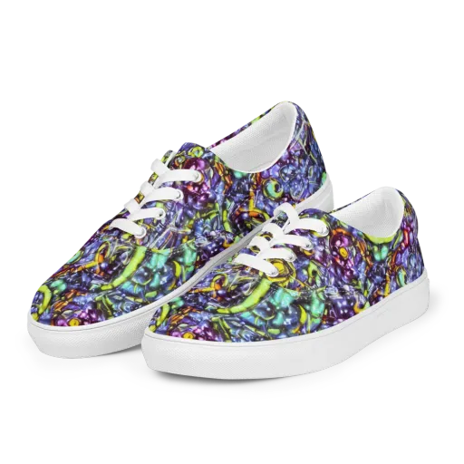 Vivid Whirlpool on a Men's Lace-Up Canvas Shoes