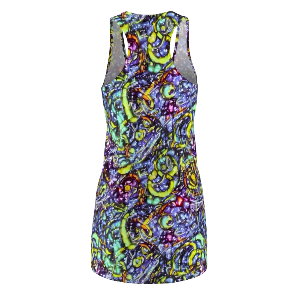 Vivid Whirlpool on Racerback Dress — Back