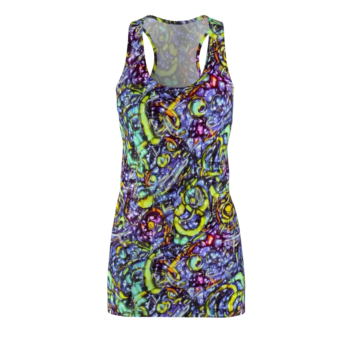 Vivid Whirlpool on Racerback Dress — Front