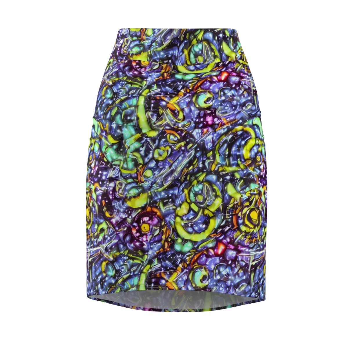 Vivid Whirlpool on Pencil Skirt — Front