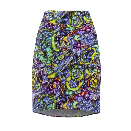Vivid Whirlpool on a Pencil Skirt